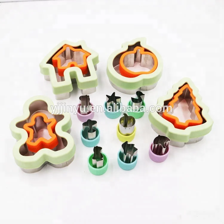 
Hot sale Sandwich set Cookie Mold Vegetable and Fruit Cutters set for kids Christmas shaped baking tools set 