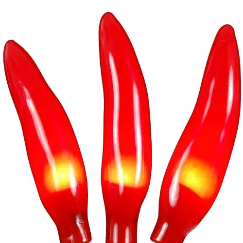 UL Listed 10Ct Orange LED Chili Pepper Summer Patio String Lights