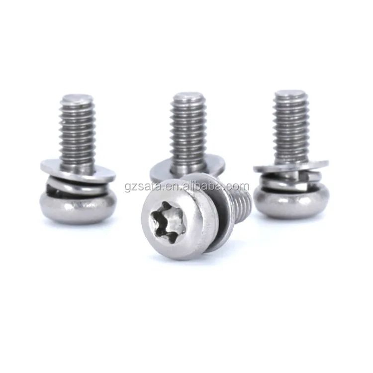 Custom Stainless Steel 304 A2-70 Torx Drive Pan Head Sems Screws M2.5 M3 M3.5 M4 M5 M6 M8