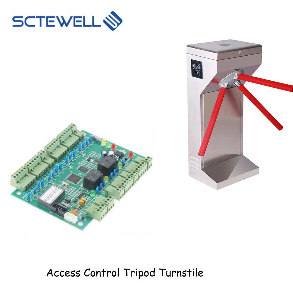 Factory Price Relay Signal Infrared Detecting Remote Control Retractable Vertical Tripod Turnstile Gate with Rfid Card Reader