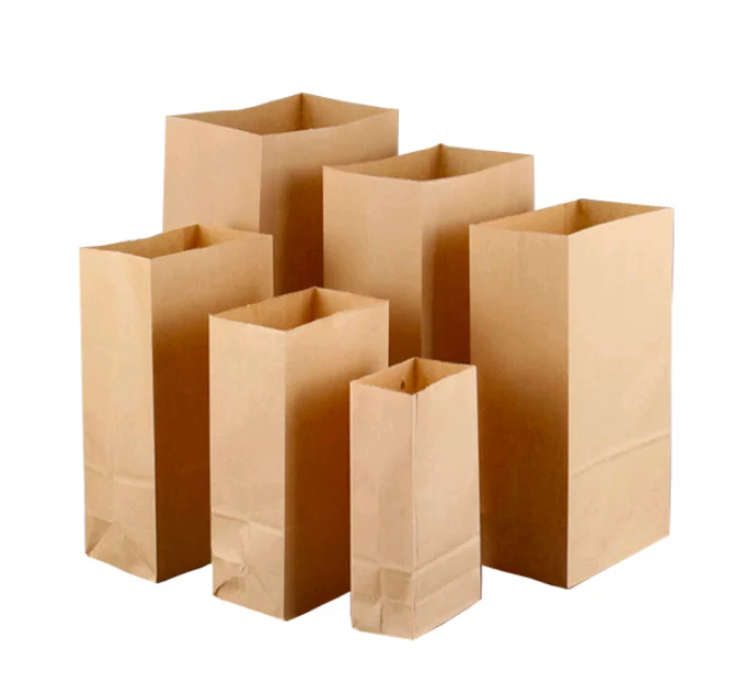 Custom Logo Kraft Paper Bag To Take Away Fast Food Kraft Paper Bag For Bread