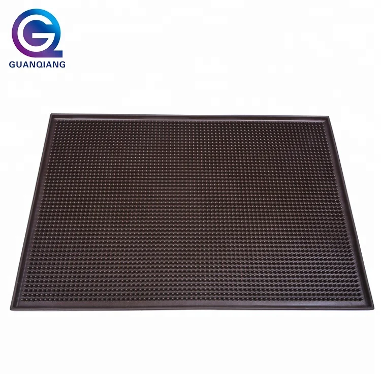 Bar accessories eco-friendly plastic TPR black rubber mat service mat