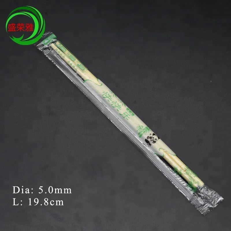 hot sale disposable round bamboo chopstick in opp bag customized