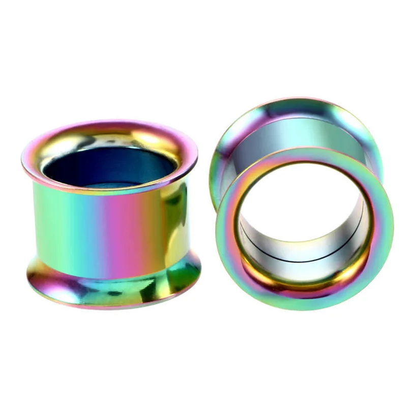 
stainless steel double UV ear Piercing Gauges Flesh Tunnel 