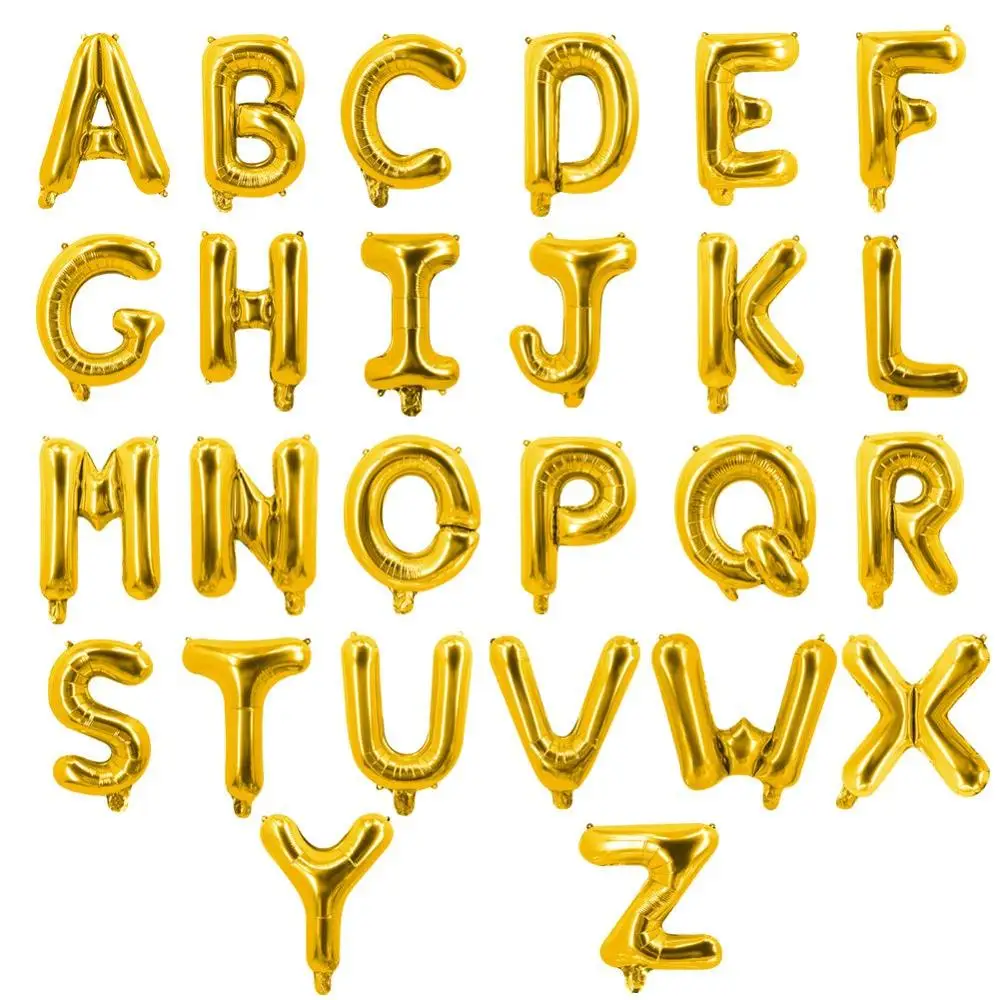16 Inch Bright Gold Foil letter Balloons for  Party Decoration