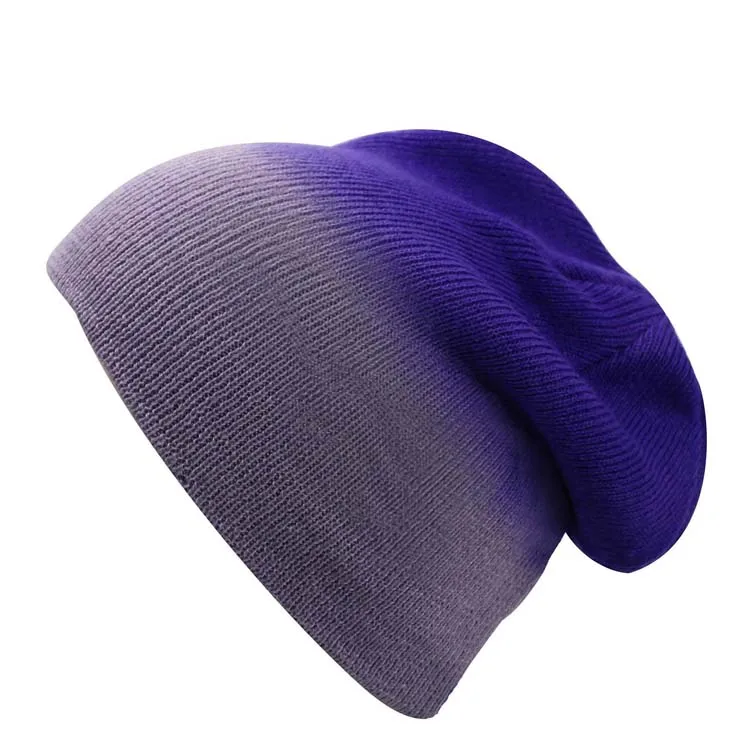 Custom factory cotton crochet gradient ramp beanie
