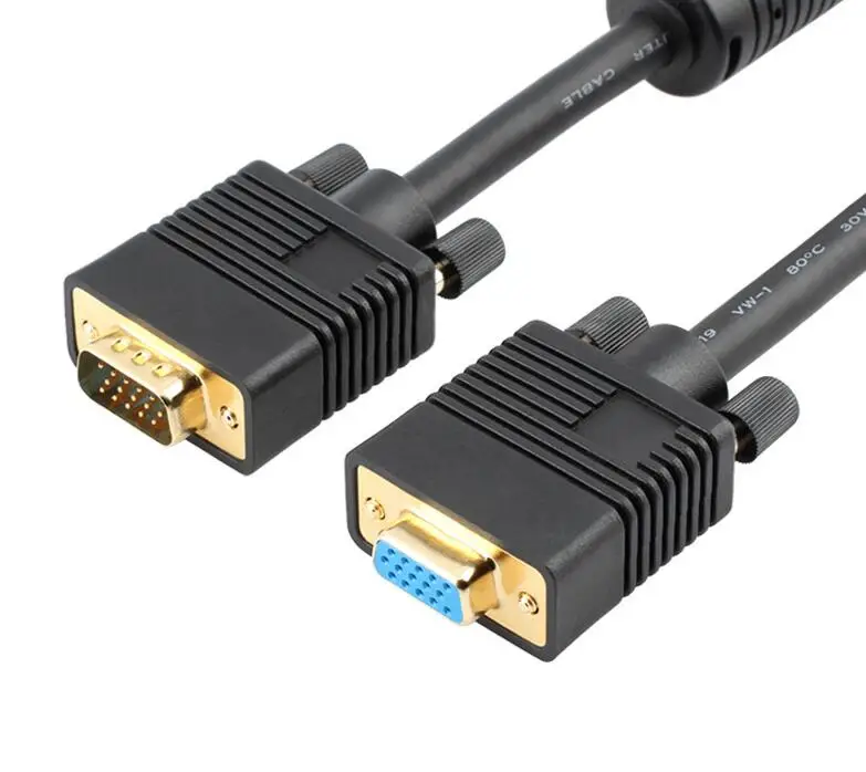 1.5m DB 15 PIN Black SVGA SUPER VGA Monitor MM Male To Female extension Cable CORD FOR PC TV