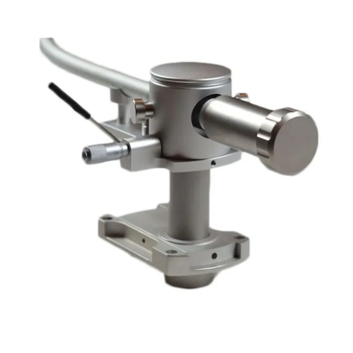 cnc milled machined record player tonearm aluminum sliding base with silver anodizing