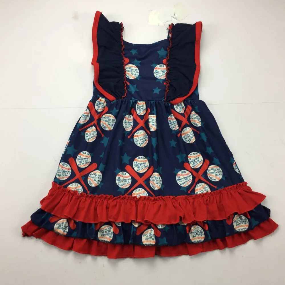 
Wholesale fashion baseball skirt matching ruffled trousers boutique baby clothing outfits 