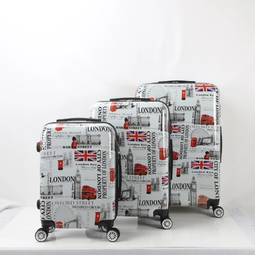 Best quality various prints lady trolley luggage suitcase & Big ABS travel luggage