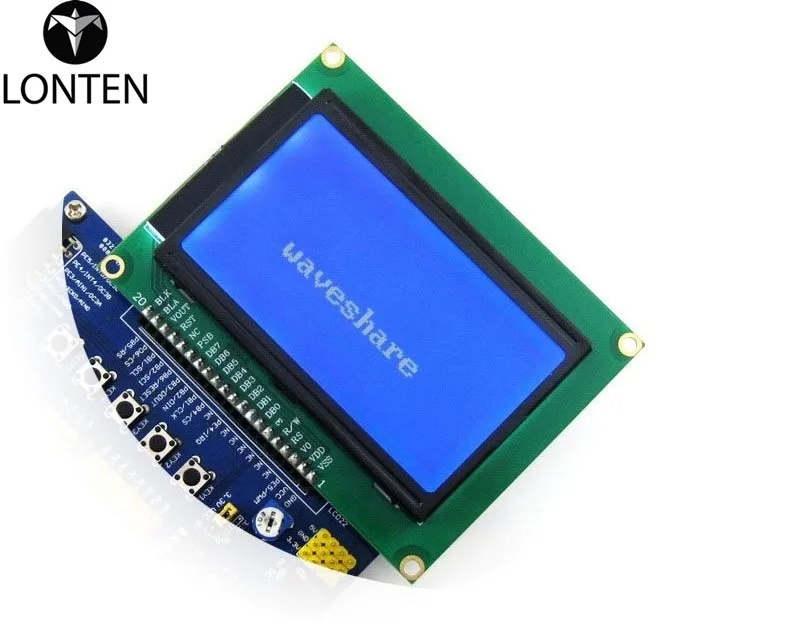 Lonten Lonten 3.3V 12864 Graphic LCD Module with128x64 dots and ST7920 / ST7921 IC TN/STN Blue Backlight White Character3.3V For