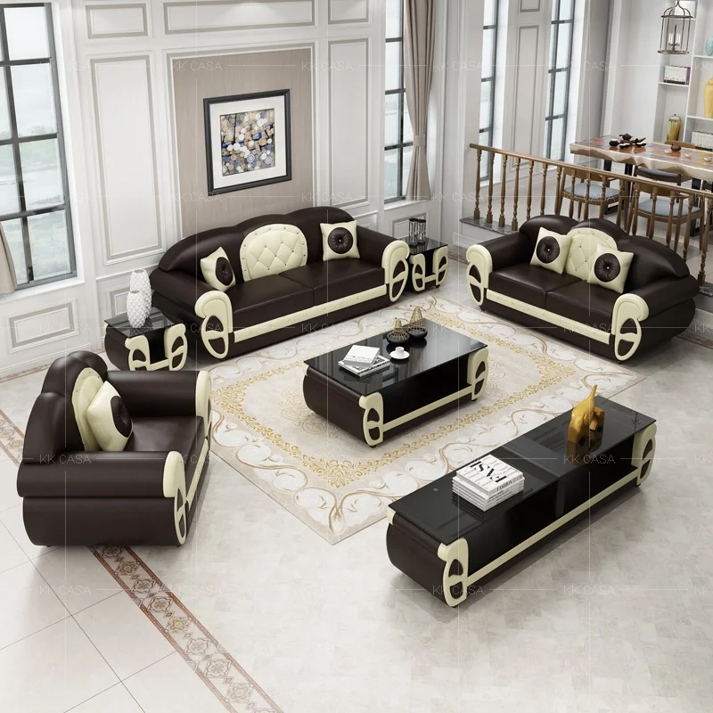 Home Furniture General Use Latest Design Leather Sofa Set 3 2 1 Seat Genuine Living Room sofa price