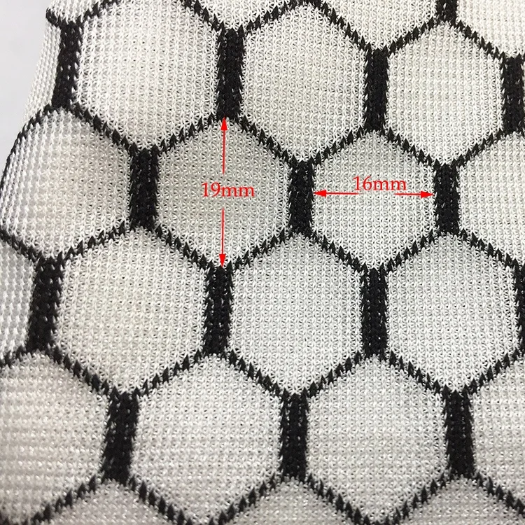 Honeycomb Pattern Black White 100% Polyester Backpack 3D Air Mesh Fabric