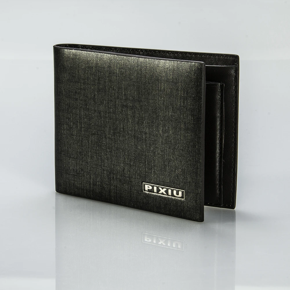 Мужской темно-серый итальянский кожаный кошелек