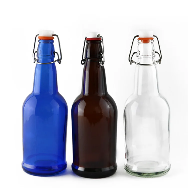 500 мл ясная стеклянная 16oz kombucha с вертящимся верхом пивная бутылка