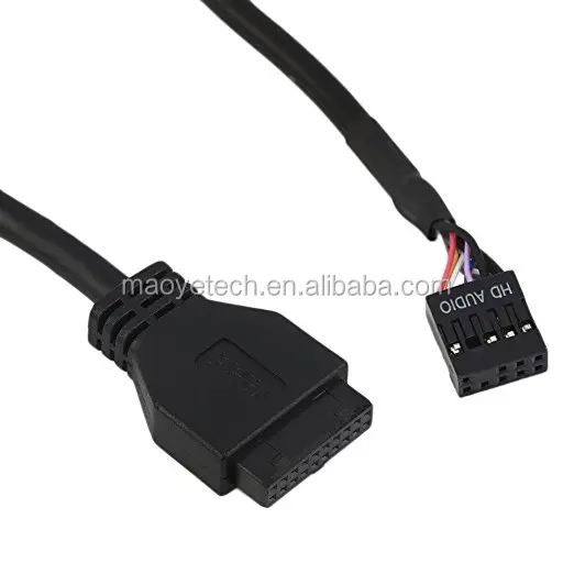 19Pin to 2 Ports USB 3.0 HUB and HD Audio+1 Port USB 3.1 Type C- 3.5-in PC Floppy Front Panel