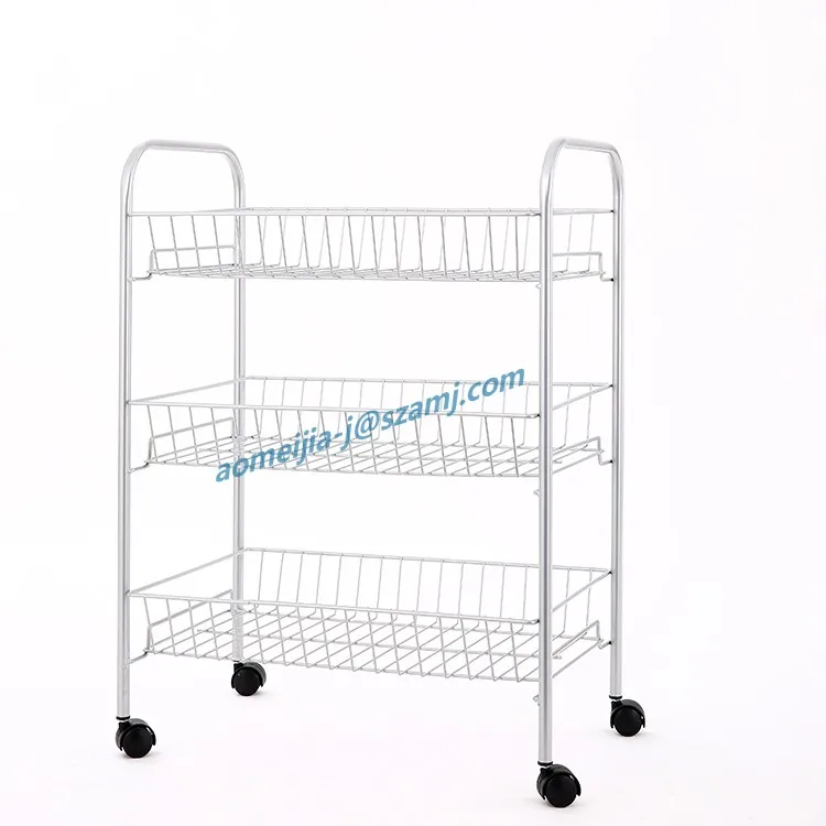 High quality light duty three Layers kitchen storage steel metal racks