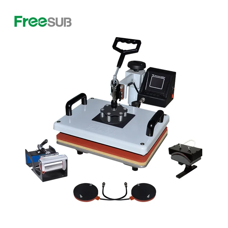 Freesub 5 In 1 Combo Heat Press Mug T shirt Printing Machine