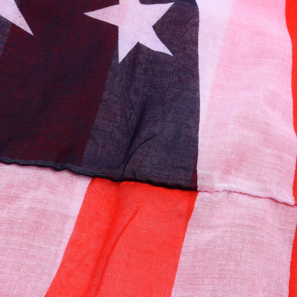 Женские патриотические американские шарфы Cenrui, круглая петля с флагом США, бесконечный шарф