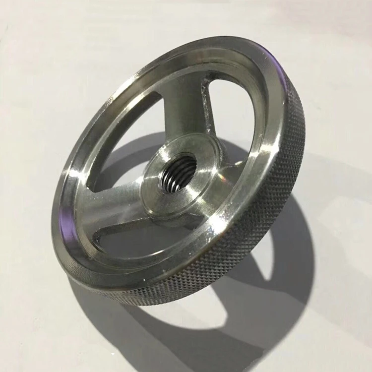 Custom CNC machine tool stainless steel 316 hand wheel 160mm with handle gold mechanical hand wheel stainless steel control