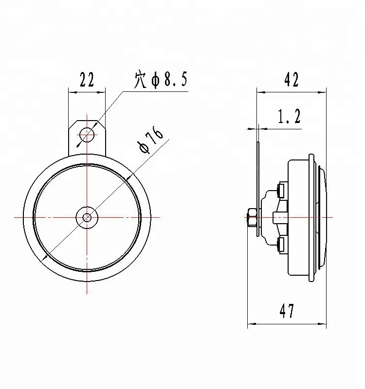 12vHigh and Low Tone  Klaxon Disc Car Horn