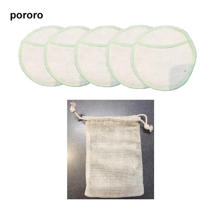 2 or 3  Layers Cheap Reusable Bamboo Remover Makeup Remover Pads Wholesale Round Washable bamboo Cotton