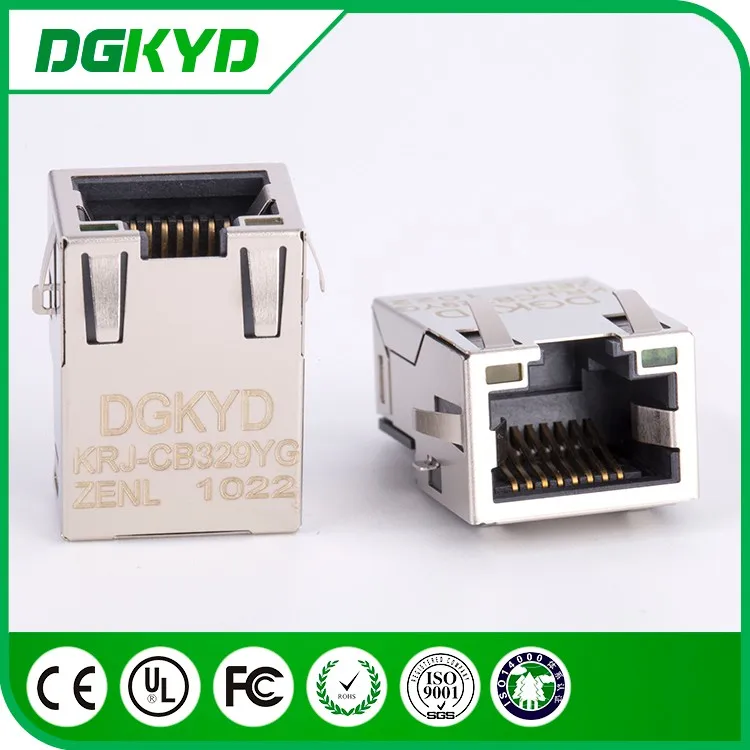 10P8C ethernet jack, низкопрофильный модуль разъема RJ45, smt , 1000 BASE-TX , led