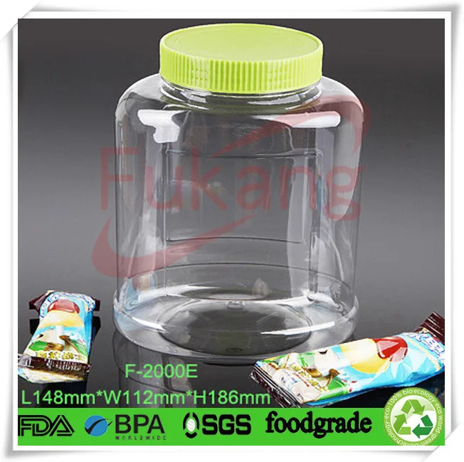1300ml food grade clear octagon plastic pet bottle with cap, plastic jars for candy nut gift wholesale made in China supplier