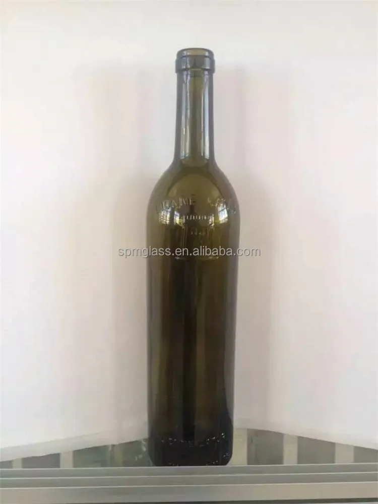 cheap colored bordeaux glass wine bottle 750ml