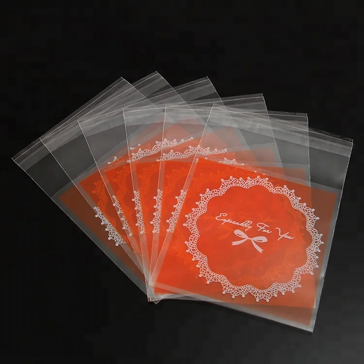 Custom Printed Clear OPP Biscuit Bag OPP Self Adhesive Bags Packaging Cookies Bag Plastic