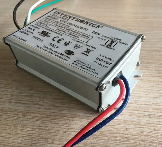  60 Вт Inventronics класс 2 SELV выход 1050 мА Постоянный ток ip66 водонепроницаемый электронный светодиодный