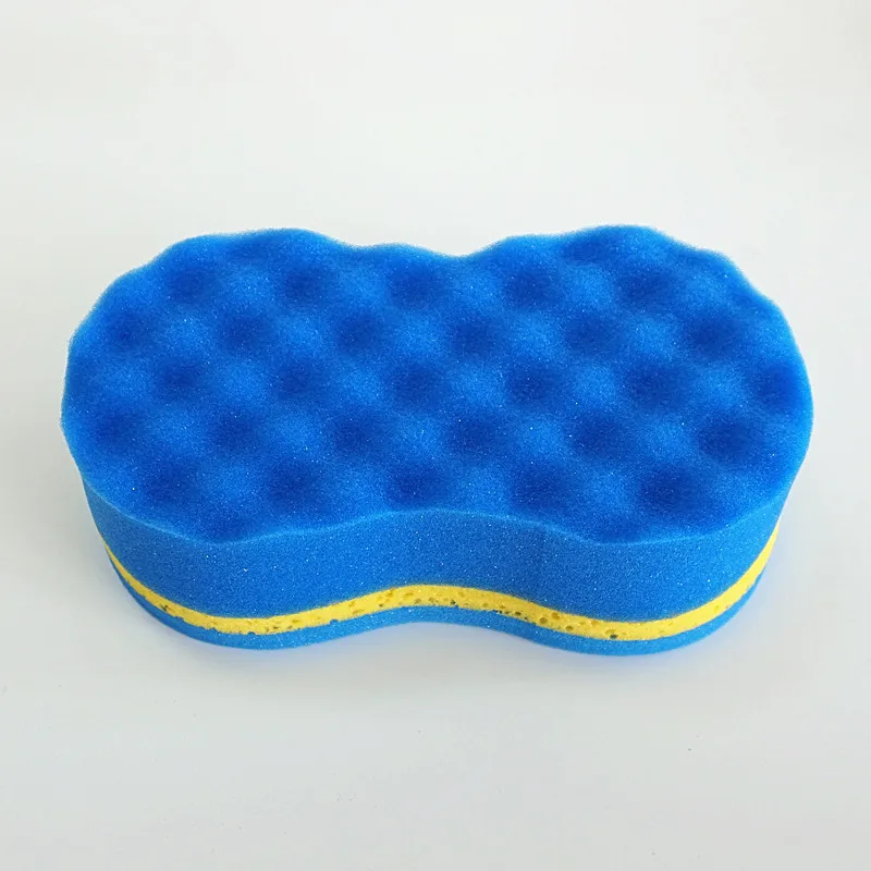 Blue three layers composed car care wash cleaning wave sponge