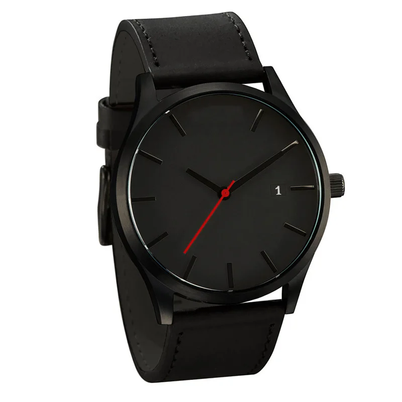 
new Big dial exquisite high-end calendar fashion quartz business watch matte leather 