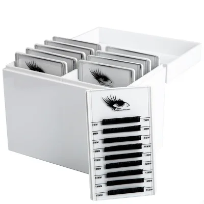 Высокое Качество Пользовательский логотип наращивание ресниц 10 паллет акриловая коробка для хранения ресниц акриловая коробка для ресниц пустая