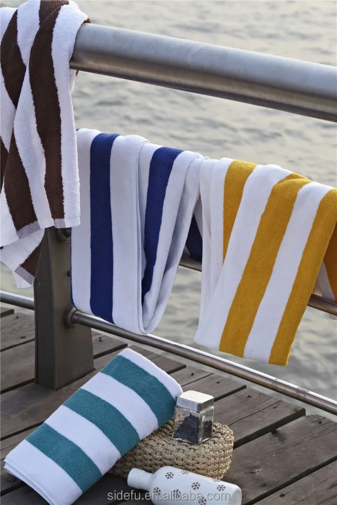 Customized Luxury 100% Cotton Stripe Beach Towel