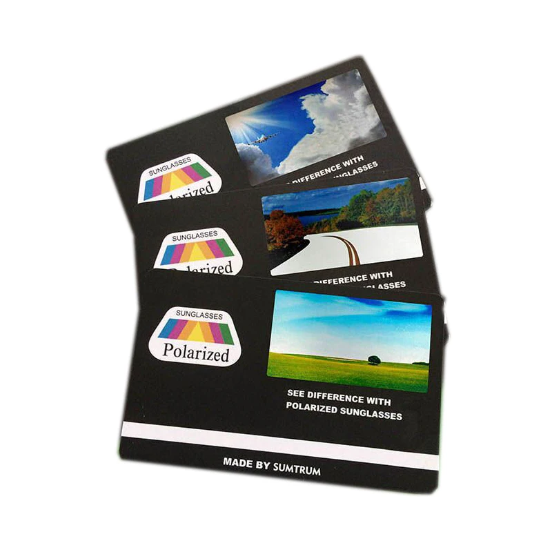 custom polarized sunglasses lens test cards