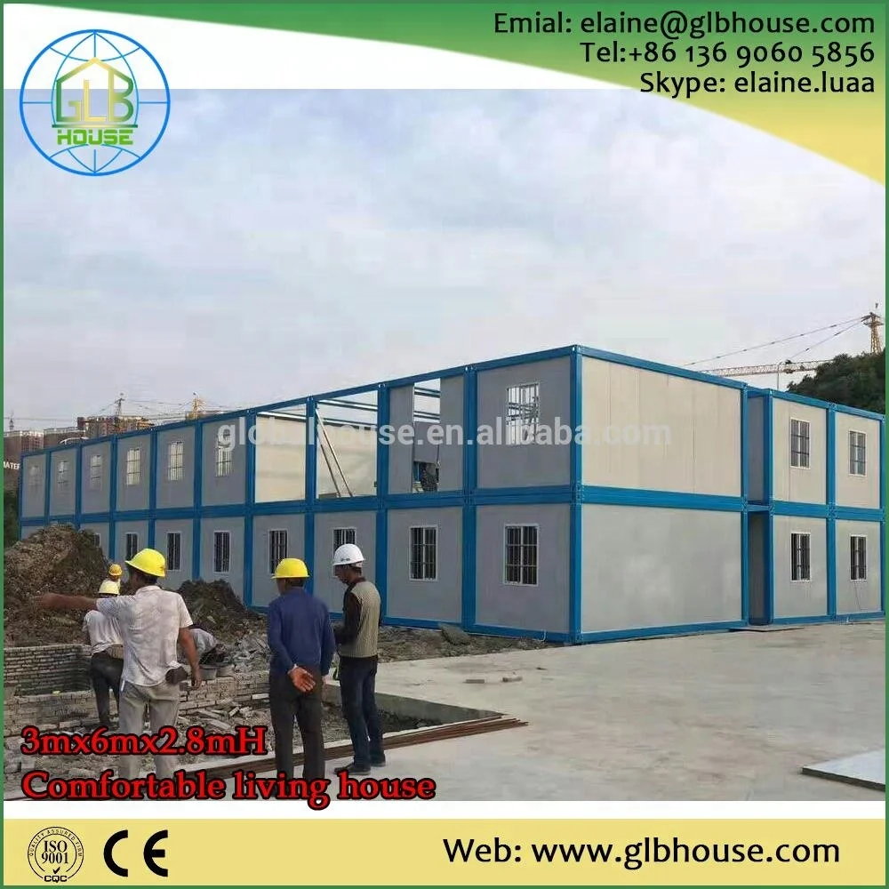 No need crane fast install cheap portable prefab prefabricated container house for labour camp
