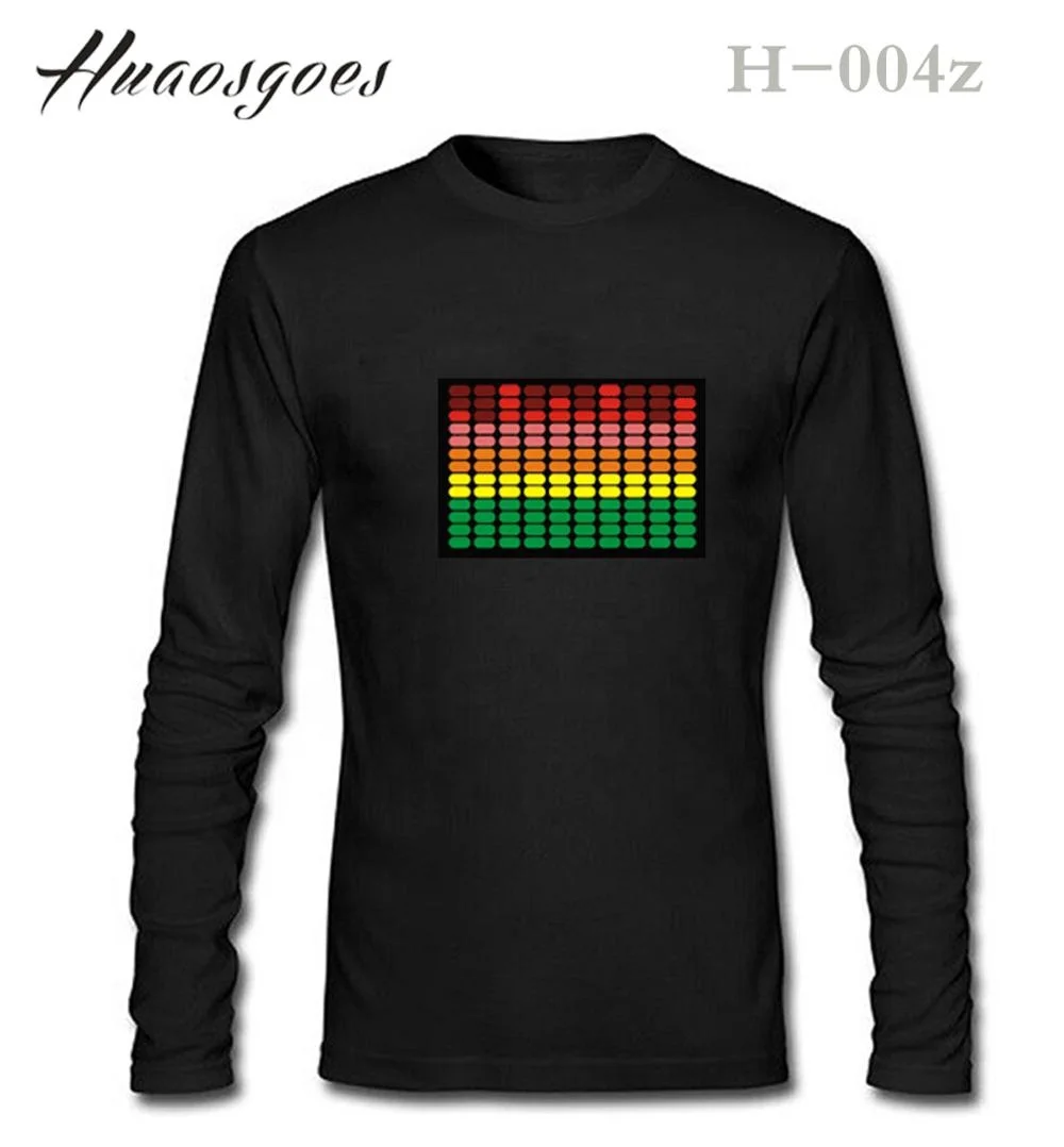Custom design Sound Activated Led T Shirt El Flashing t Shirt