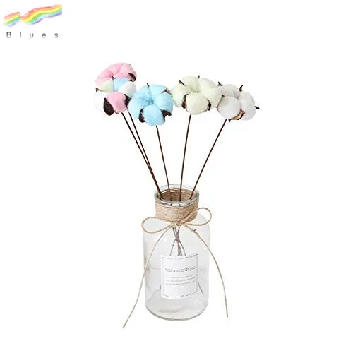 Natural Color Dried Flowers Cotton Stems  Small Fresh Dried Floral Bouquets Decoration