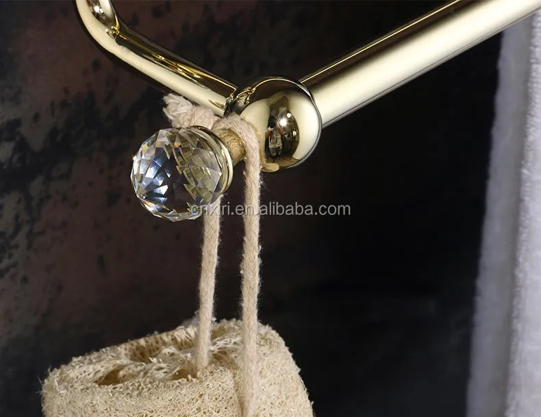 
Golden brass towel racks with blue and white porcelain and diamonds 