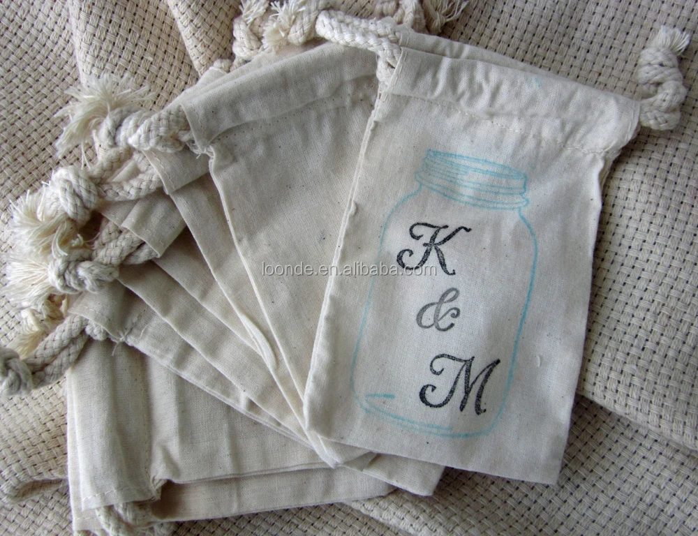 New organic cotton canvas cloth craft favor bags for nut milk