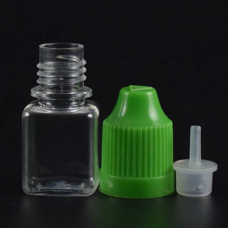 child proof cap long thin tip square bottle plastic bottle with dropper 10 ml 15ml pet for OIL