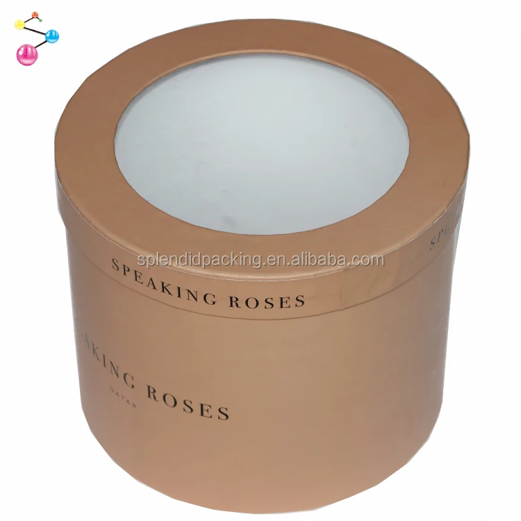 Wholesale Customized Logo Luxury Hat Candle Preserved Rose Big Round Cylinder Cardboard Paper Flower Box Packaging With Lid