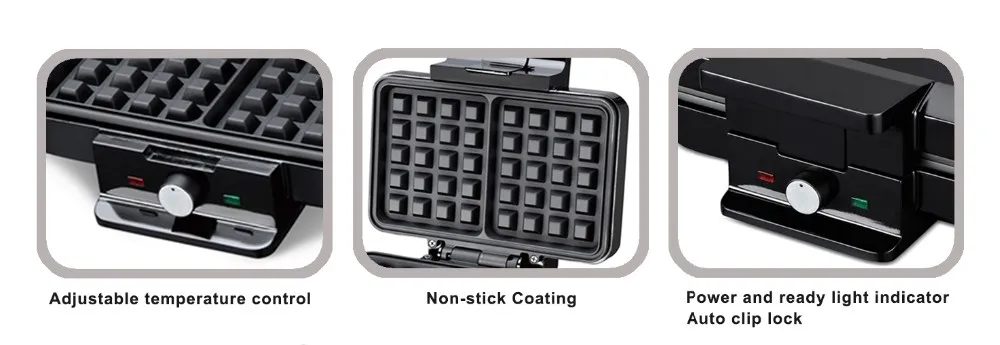 Electric Waffle Maker With Auto Clip Lock