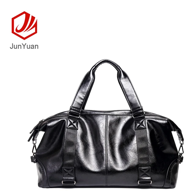 
JUNYUAN 2019 PU Leather Custom Folding Mens Travel Bag Custom Duffle Bags 