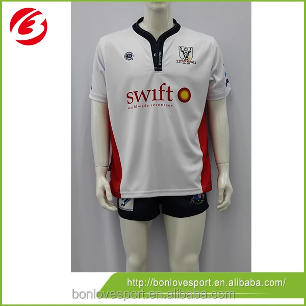 High quality whole polyester sublimation custom free design competition rugby shirt.