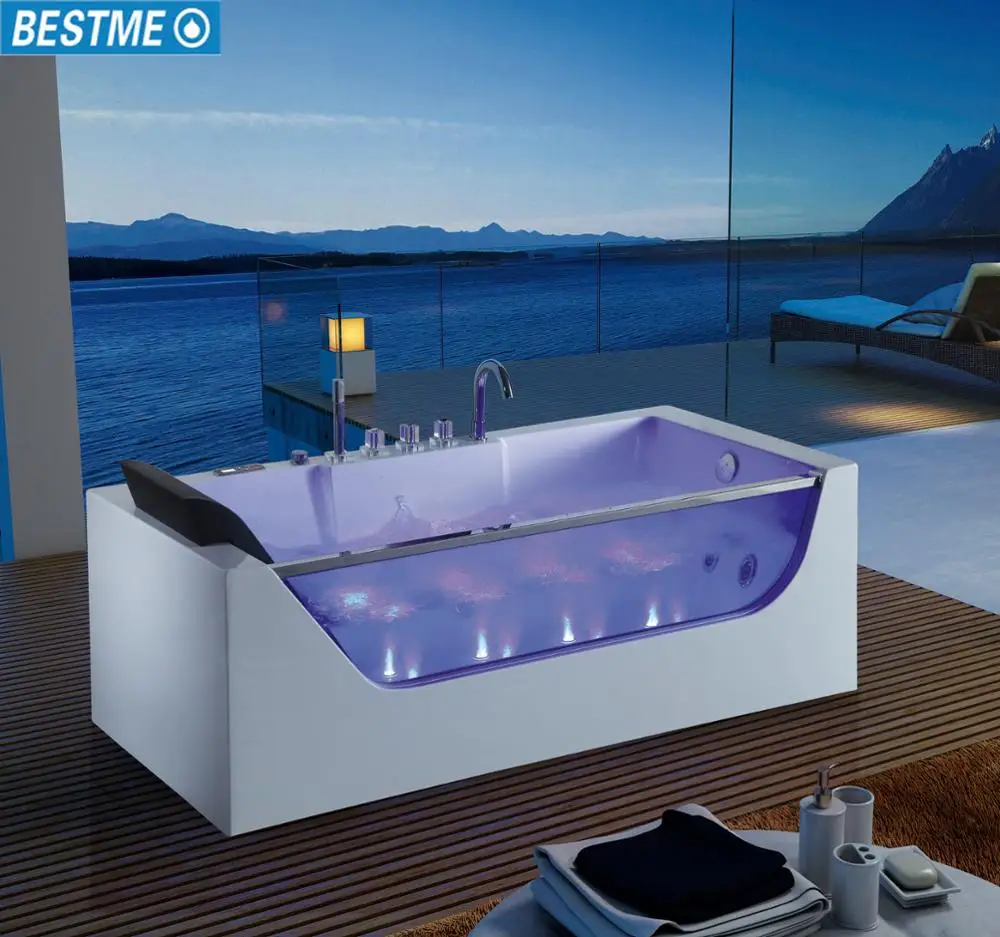 Single whirlpool massage bathtub with 1pc pillow