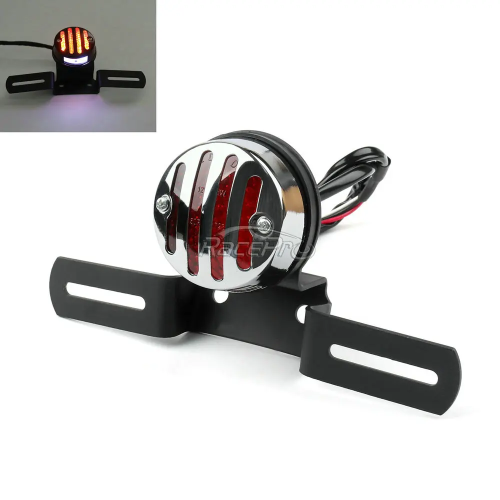 Grill Motorcycle Moto Rear Tail Brake Stop Light Lamp for Harley Chopper Bobber Cafe Racer