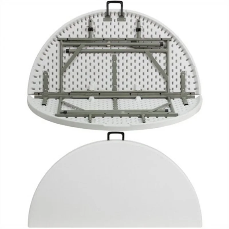 6FT HDPE White Plastic Round Folding Table For Rent