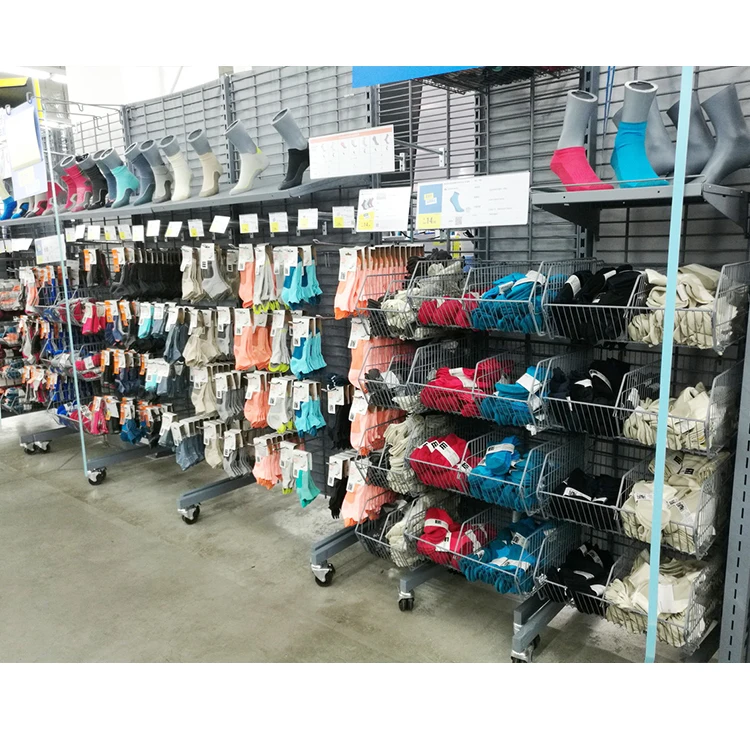 Retail Store Metal Clothing Display Shelf Stand Garment Display Racks for Garment Store